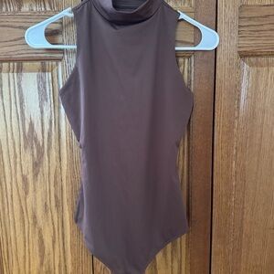 Nine West Chocolate Sleeveless Bodysuit